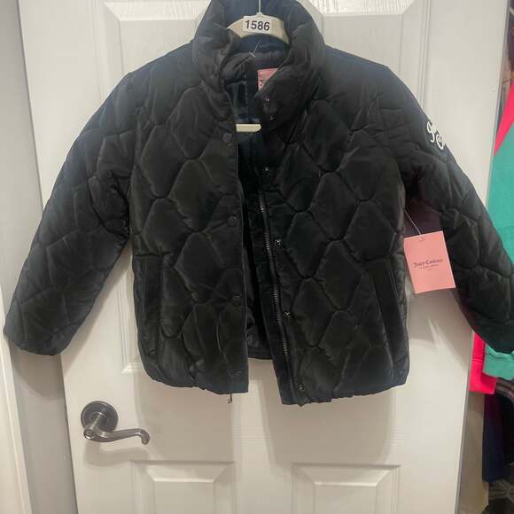 Juicy Couture Girls' Black Quilted Jacket Youth Size small - Picture 3 of 16